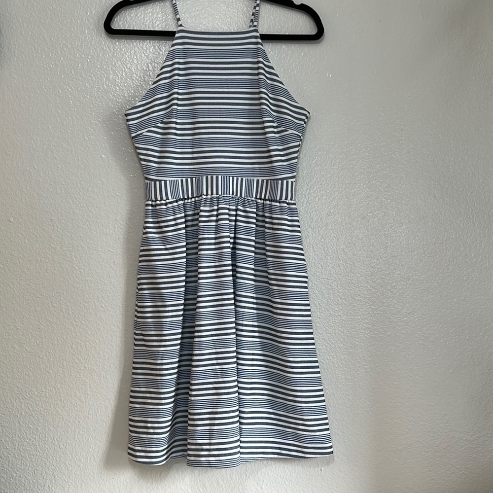 NWOT Banana Republic striped blue and white midi dress